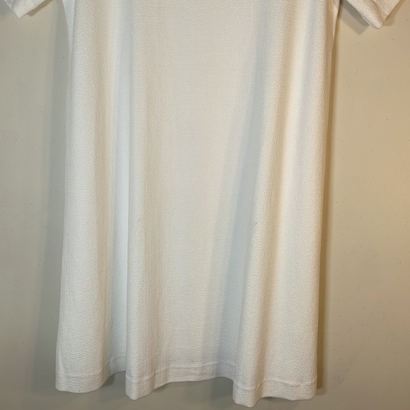 NWT. HATCH X J. Crew L/XL White Textured Short Sleeve Shift Maternity Dress. - Picture 5 of 10